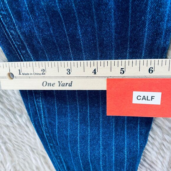 ASOS Denim Women's Jeans 26x27 Skinny Pinstripe Tapered Leg Raw Hems Mom Jeans - Picture 9 of 11